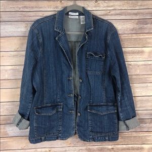 Oversized Long Jean Jacket Villager Liz Claiborne